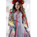 Embroidered boho dress "Flora" Gray